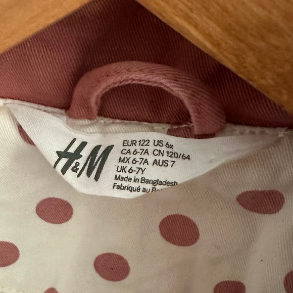 Girls Pink Jacket - H&M Anorak Jacket Size 6X - Picture 6 of 7